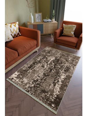 10 Post Online Salon Halısı Otantik Kahverengi Yolluk Kaymaz Yuvarlak Oval Kesme Ince Yıkanabilir Halı