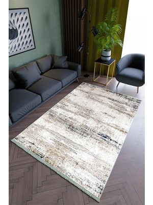 10 Post Online Salon Halısı Modern Bej Yolluk Kaymaz Yuvarlak Oval Kesme Ince Yıkanabilir Halı