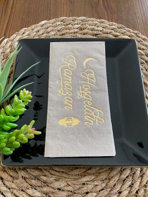 Kidspartim Gold Yaldızlı Kraft Hoş Geldin Ramazan Peçete 16 Lı