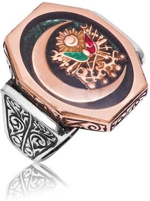 Stil Love Gümüş Osmanlı Devlet Armalı Erkek Yüzük