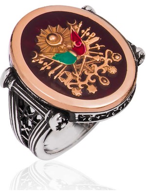 Stil Love Gümüş Osmanlı Armalı Erkek Yüzük