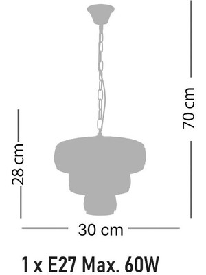 Lamore Home Amelya 30'luk 3 Katlı E27 Duylu Krom Kristal Taşlı Avize