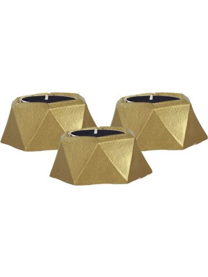 Şamdan Dekoratif Mumluk Şamdan Tealight Mum Uyumlu Poly 2 Model