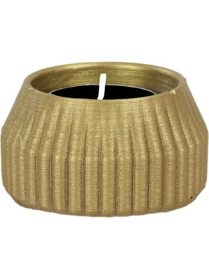 Şamdan Dekoratif Mumluk Şamdan Tealight Mum Uyumlu Çizgili Model