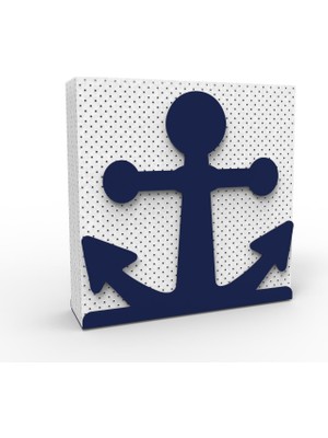 Decorelax Çapa Temalı Mavi Metal Peçetelik