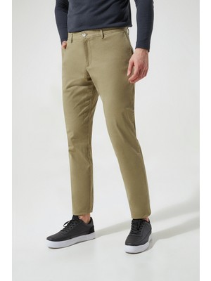 D'S Damat Slim Fit Yeşil Düz Chino Pantolon