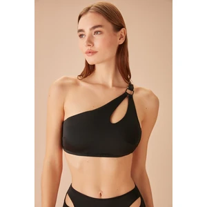 Tek Omuz Aksesuarlı Bralet Bikini Üst