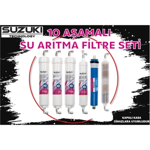 SUZUKI Technology Tüm Kapalı Kasa Su Arıtma Cihazları İçin 10 Aşamalı Filtre Seti