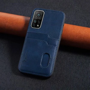 Xiaomi Mi 10T Pro Kılıf Zebana Kartlıklı Lüx Deri Kılıf Lacivert