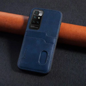 Xiaomi Redmi 10 2022 Kılıf Zebana Kartlıklı Lüx Deri Kılıf Lacivert