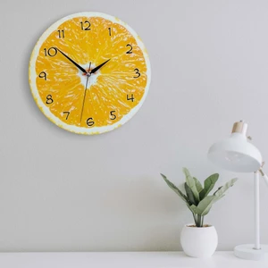 Cajuart Dekoratif Ahşap Portakal Içi Yuvarlak Mutfak Duvar Saati