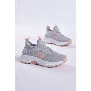 Tonny Black Çocuk Unisex Buz Pudra Rahat Kalıp Nefes Alabilen Kumaş Bağcıklı Sneaker10