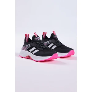 Tonny Black Çocuk Unisex Siyah Fuşya Rahat Kalıp Nefes Alabilen Kumaş Bağcıklı Sneaker10
