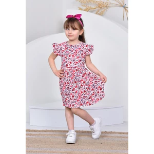 BDZ Deri Renkli Kısakol Pamuklu  Kız Çocuk Elbisesi