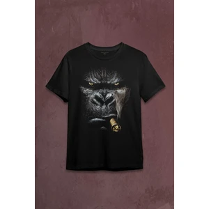 Kendim Seçtim Puro Içen Şempanze Monkey Goril Maymun Baskılı Tişört  T-Shirt