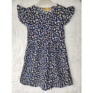 BDZ Deri Renkli Kısakol Pamuklu  Kız Çocuk Elbisesi