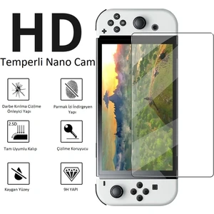Nintendo Switch OLED Ekran Koruyucu 9h Nano Temperli Cam