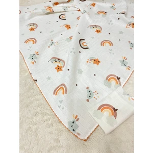 Masal Baby Kids Çok Amaçlı Müslin Örtü 80 x 90 cm & Mendil Bebek/Çocuk/yeni Doğan Gökkuşağı Müslin Battaniye/müslin Bez