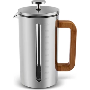 Poly Wood Borosilikat Cam/Çelik French Press 1000 ml