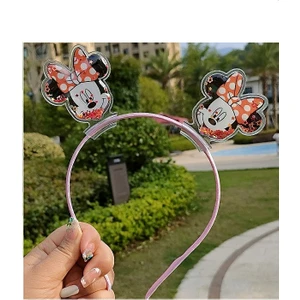 Şeffaf Minnie Mouse Figürlü Içi Yıldız Dolgulu Çocuk Taç