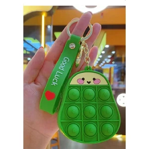 Küçük Popit Avokado Model Silikon Anahtarlık Cüzdan