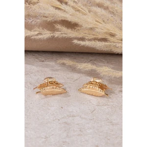 Yaprak Model Gold Metal Mandal Toka 2 Adet Küçük Boy