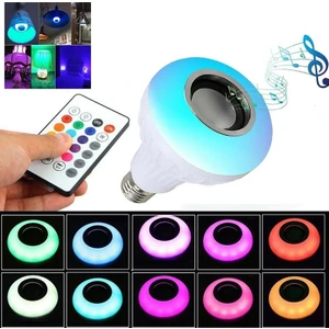 Bluetooth Hoparlör Rgb Ledli Lamba Kumandalı Mp3 Çalar Ampul Renkli Ampul Rgb