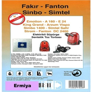 Vestel Yıldız T7500 Elektrikli Süpürge 20 Ad Kumaş Toz Torbası ( 4 Litre (%100 Ithal A++ Kalite )