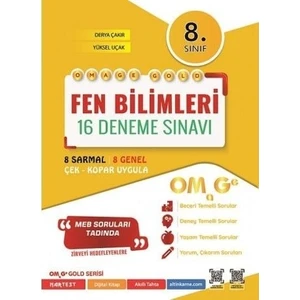 Nartest Yayınevi 8. Sınıf Sarı Beyaz Omage Gold Fen Bilimleri 16 Deneme Sınavı