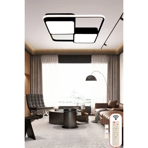 Ledmi Lighting Kare Model LED Avize, 3 Renk Aydınlatmalı Kumandalı Dimmerli Modern Tavan Avizesi,salon,ofis Avizesi