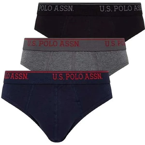 U.S. Polo Assn. Baskılı Pamuklu & Likralı Erkek 3'lü Slip Külot Seti 80436