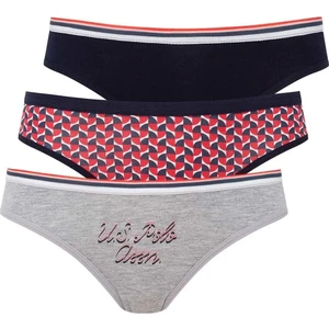 U.S. Polo Assn. Kadın 3'lü Slip Külot Seti, Pamuklu ve Likralı 66315
