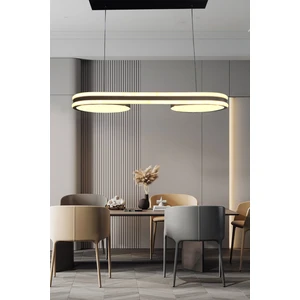 Ledmi Lighting Geniş Model Çift Halkalı Siyah LED Avize, 3 Renk Aydınlatmalı, Kumandalı Modern Avize, Salon Avizesi