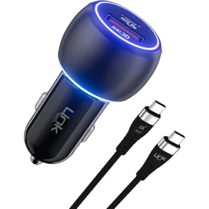 Linktech C686 Premium 48W 2x USB 60W Type-C/type-C Kablo Araç Şarj Aleti Set