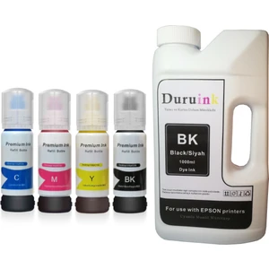 Duruınk Epson Ecotank L3110 103 Uyumlu Muadil Mürekkep Seti  4 Renk x 70ML+1000ML Siyah