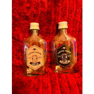 2'li Cold Brew Şişesi Suya Dayanıklı Yassı Cam Şişe Seti Cold Brew Kahve Şişesi Set