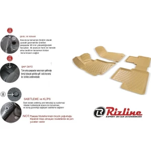 Drs Tuning Rizline Audi A6 Bej 2005-2006 Model 3D Havuzlu Paspas Drs Tuning