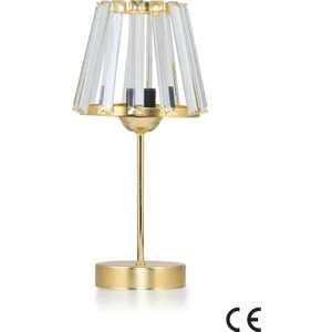 Konik Kristal Cam Tekli Modern Klasik Abajur