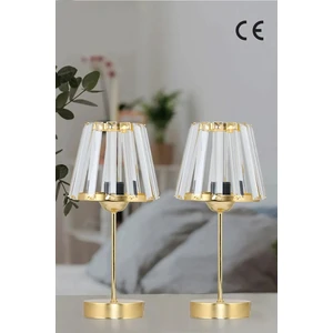 Konik Kristal Cam 2'li Modern Klasik Abajur