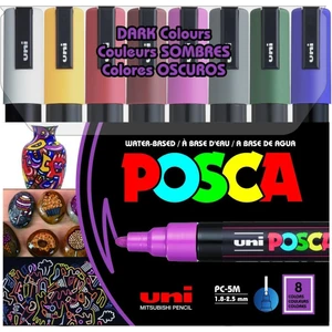 Posca 5m Boyama Markörü Koyu Renkler 8'li Set