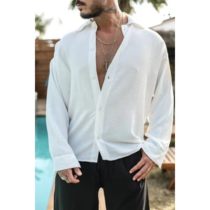 Dokulu Oversize Yazlık Gömlek