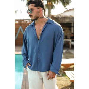 Dokulu Oversize Yazlık Gömlek