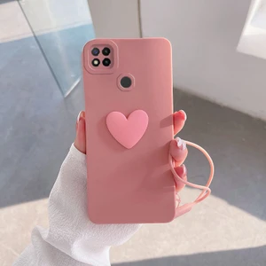 Xiaomi Redmi 9c Kılıf Zebana Kalpli Love Kılıf Pembe