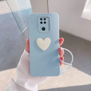 Xiaomi Redmi Note 9 Kılıf Zebana Kalpli Love Kılıf Açık Mavi