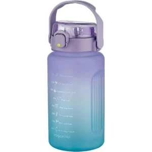 1500ML Pipetli ve Pipetsiz Kullanım Kulplu Çift Renk Motivasyon Matarası