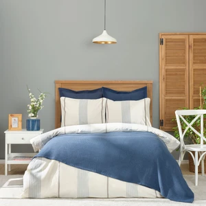 Karaca Home Palermo Indigo Çift Kişilik Ipliği Boyalı Nevresim Yatak Örtüsü Set