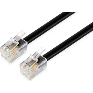 Yassı Telefon Kablosu - RJ11 - 2 Pin - 5 Metre - Siyah