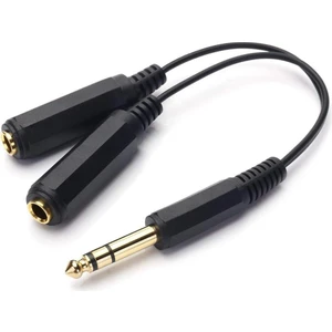 Stereo Çoklayıcı - Kablolu - 1x 6.3 mm Erkek - 2x 6.3 mm Dişi