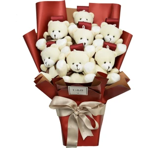 Beyaz Aşk Ayıcık Çiçek Buketi