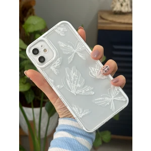 Go Aksesuar IPhone 11 Uyumlu (Köşeli - 12 Görünümlü )Şeffaf Baskı Desenli Silikon Kılıf